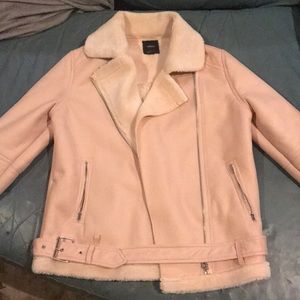 Faux fur pink forever 21 coat